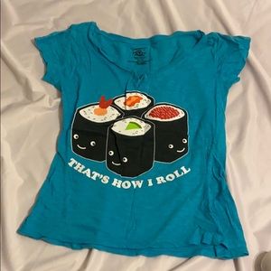 Blue notes sushi shirt